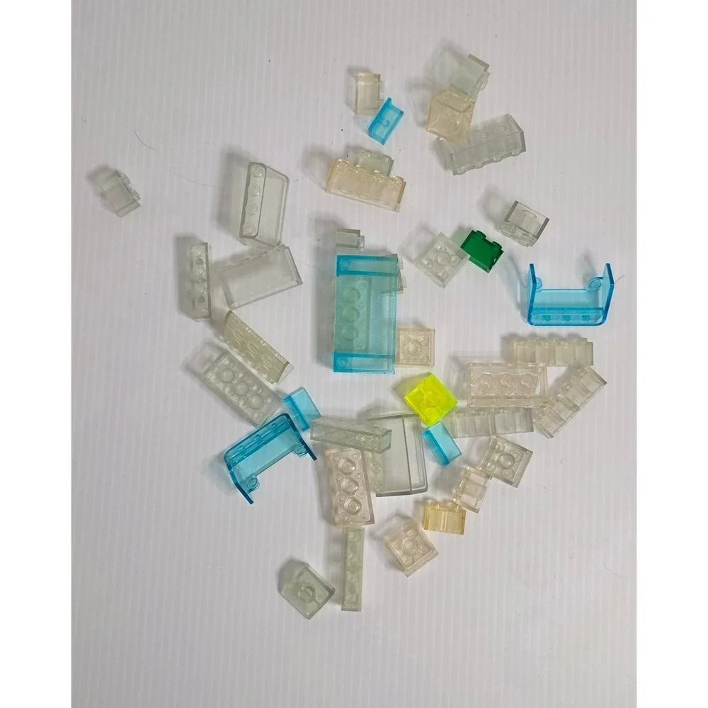 LEGO Translucent Parts Lot Clear Blue Green Yellow Mixed Pieces‎ 0.23 lb
